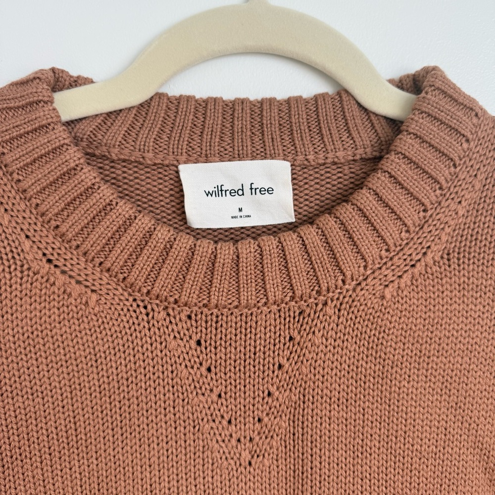 Aritzia Crewneck Knit Sweater in Camel